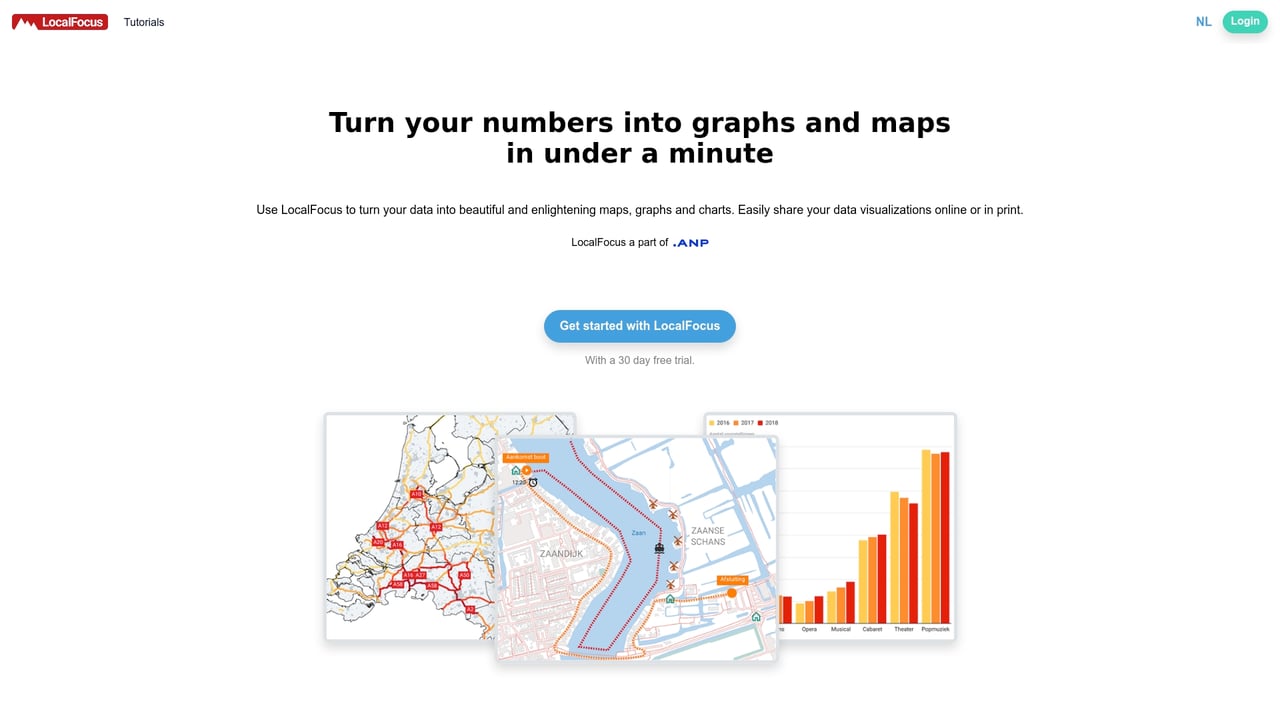 Screenshot of LocalFocus website