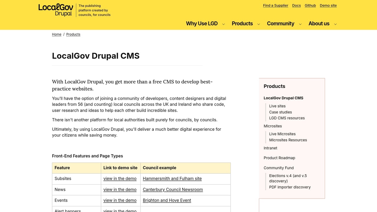 Screenshot of LocalGov Drupal website