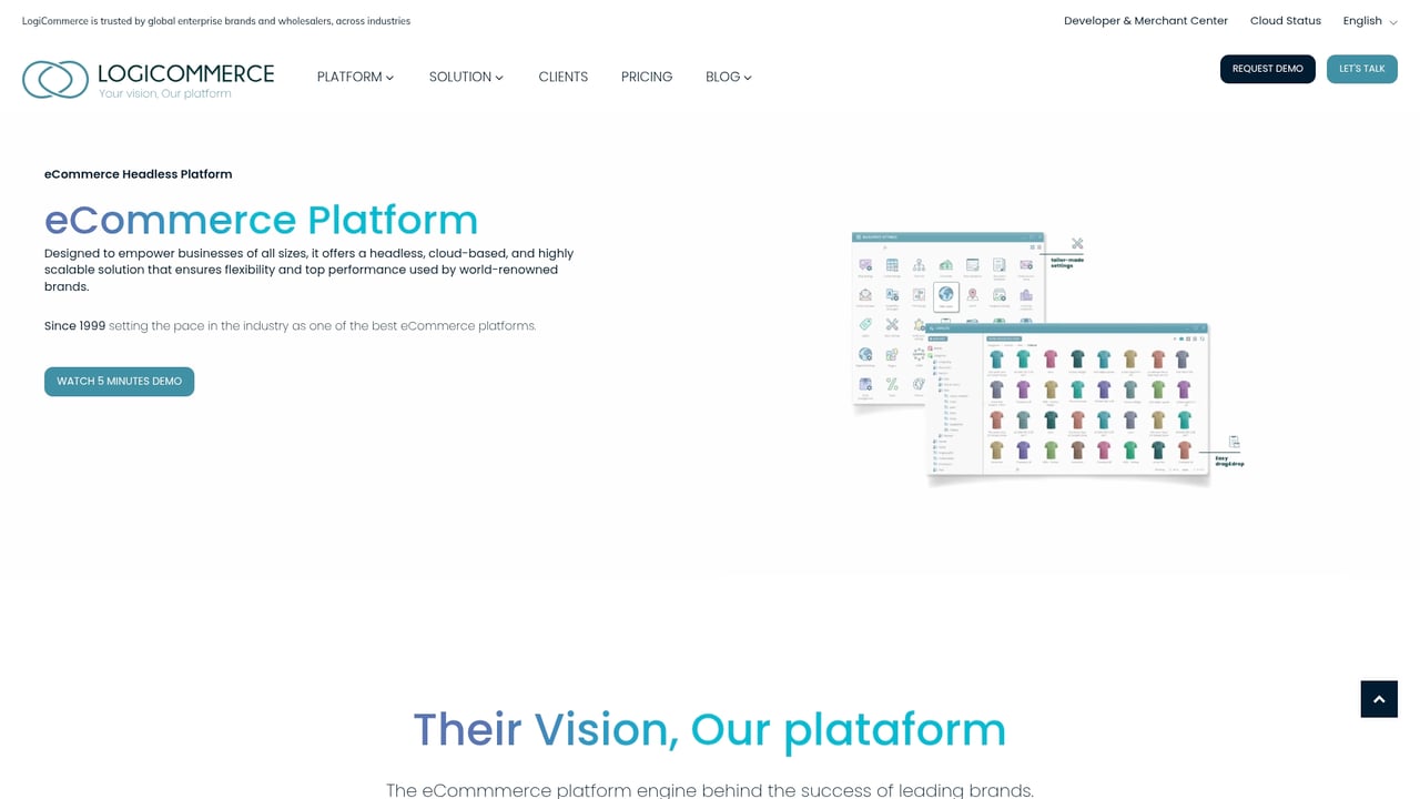 Screenshot of LogiCommerce website