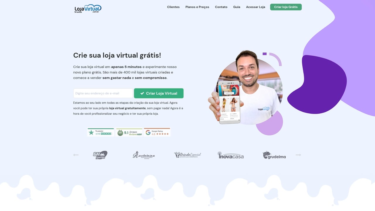 Screenshot of Loja Virtual website