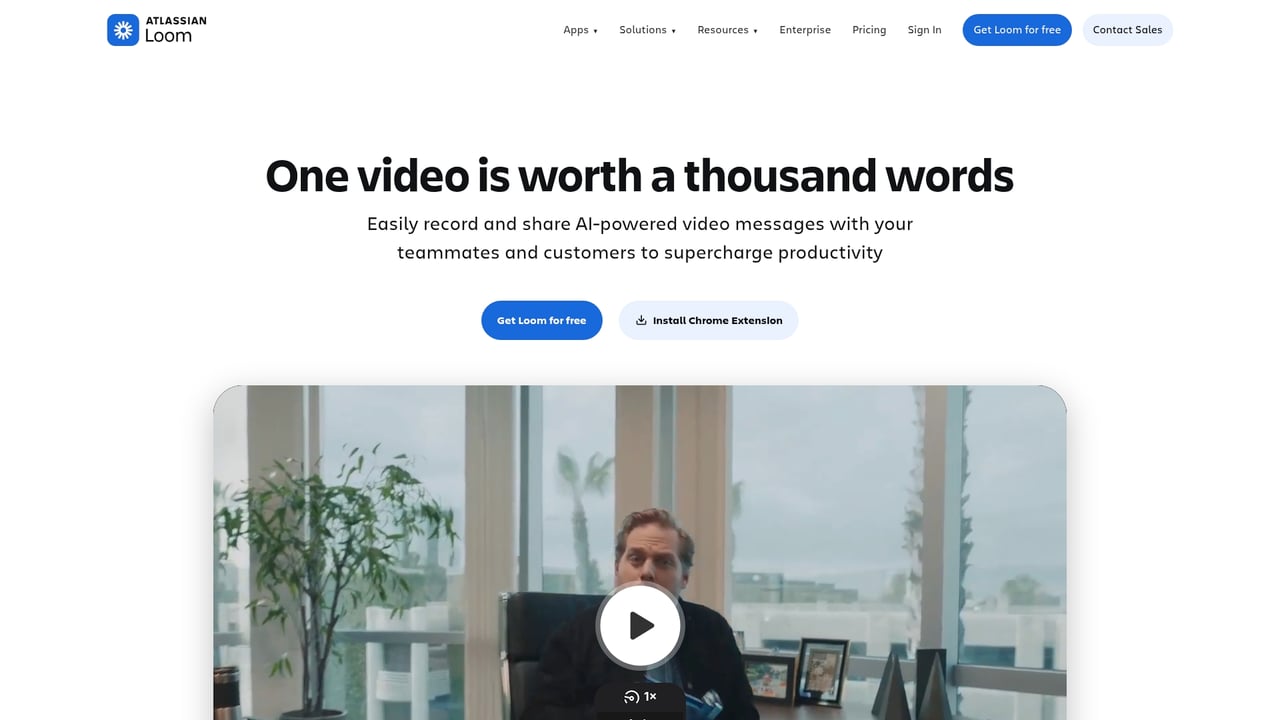 Screenshot of Loom website