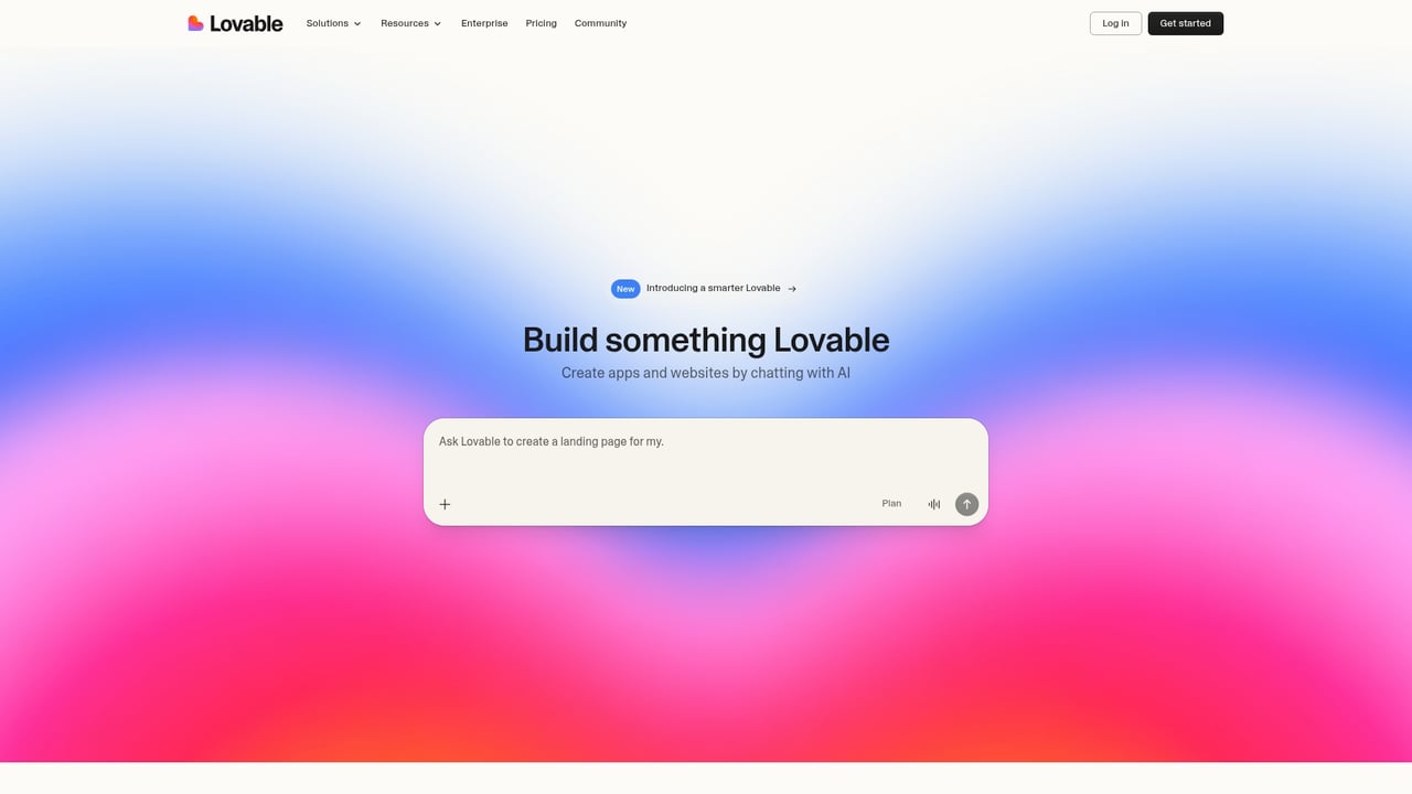 Screenshot of Lovable website