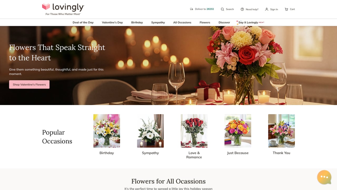 Screenshot of Lovingly website