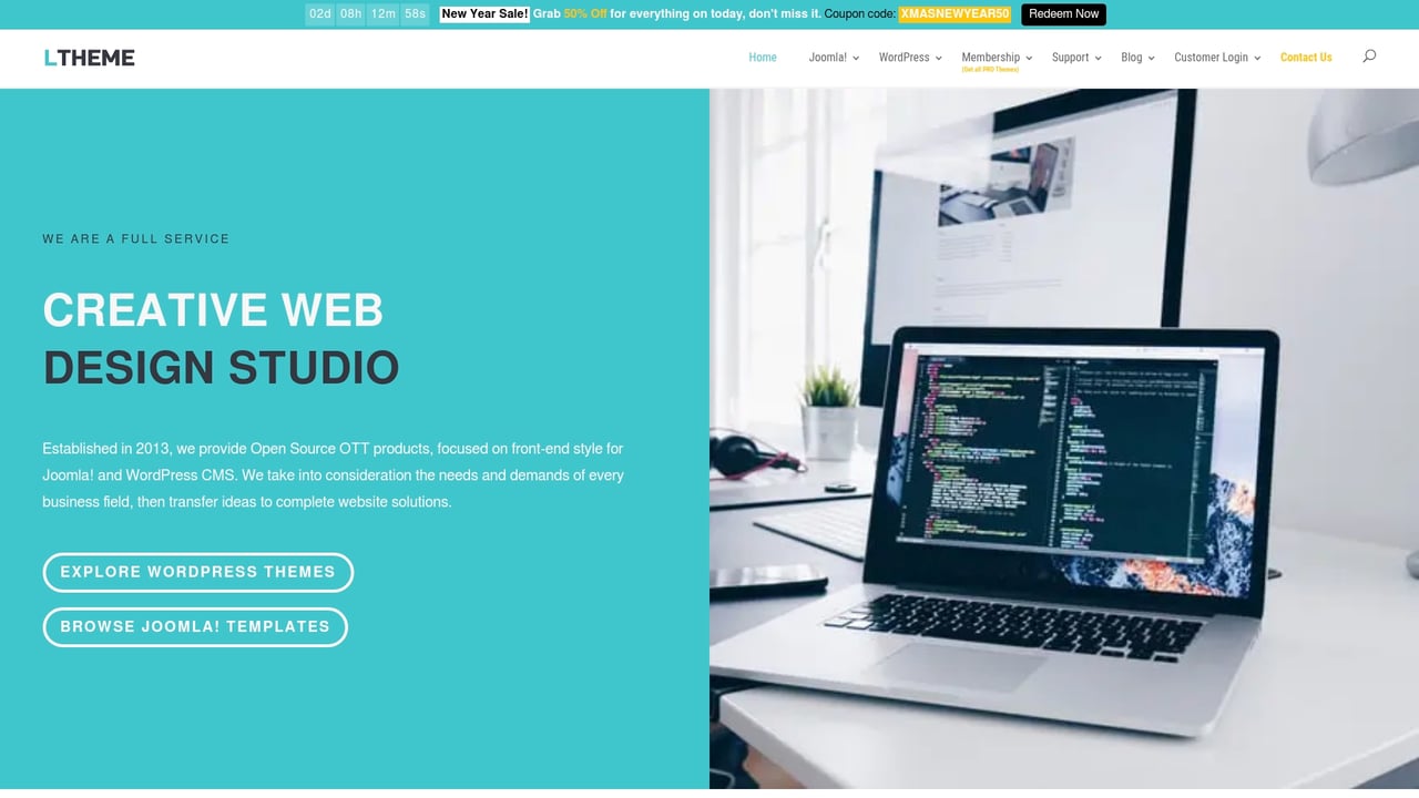Screenshot of LTheme website