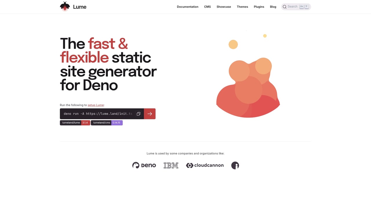 Screenshot of Lume website