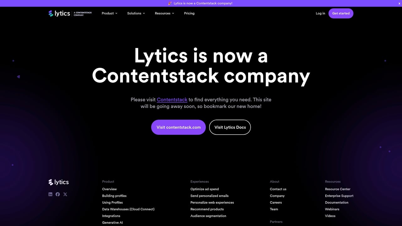 Screenshot of Lytics website