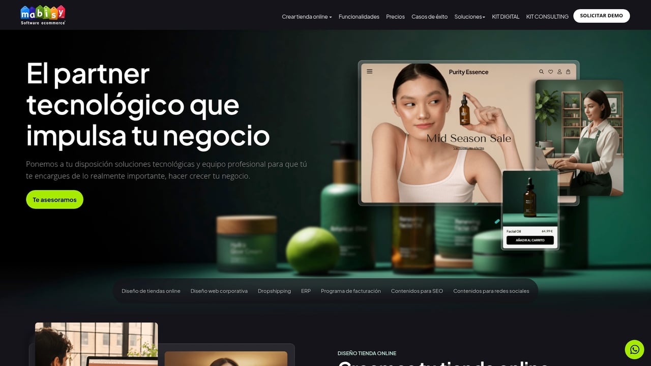 Screenshot of Mabisy website