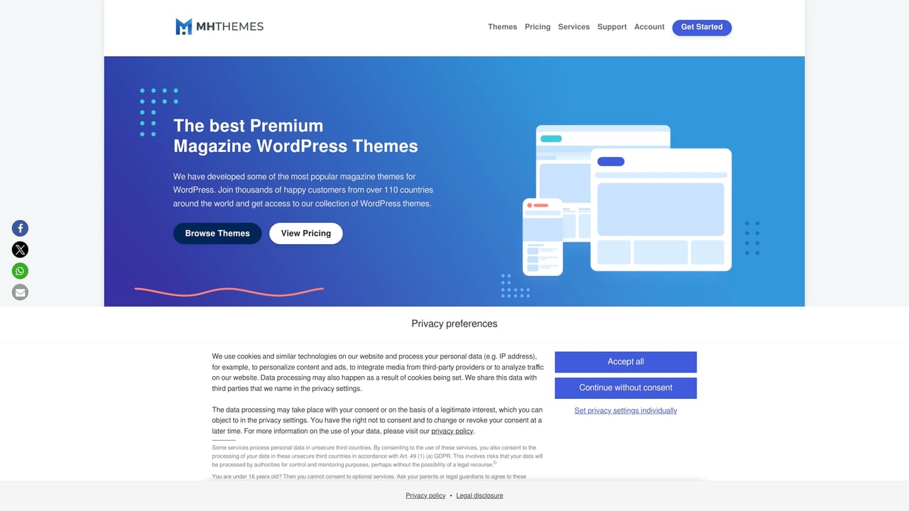 Screenshot of MachoThemes NewsMag website
