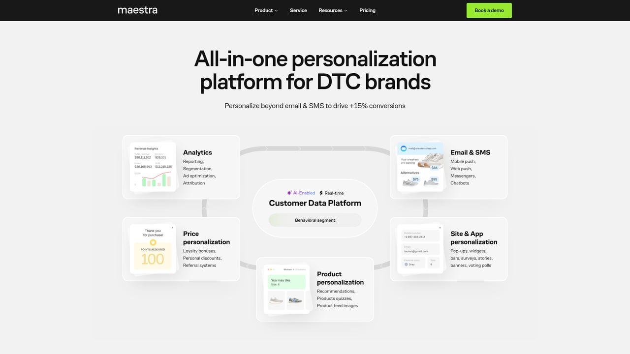 Screenshot of Maestra website