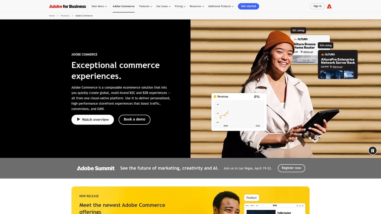 Screenshot of Magento website