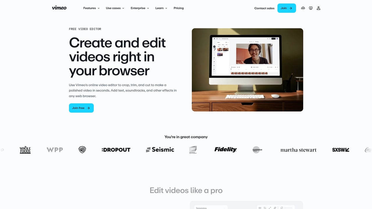 Screenshot of Magisto website
