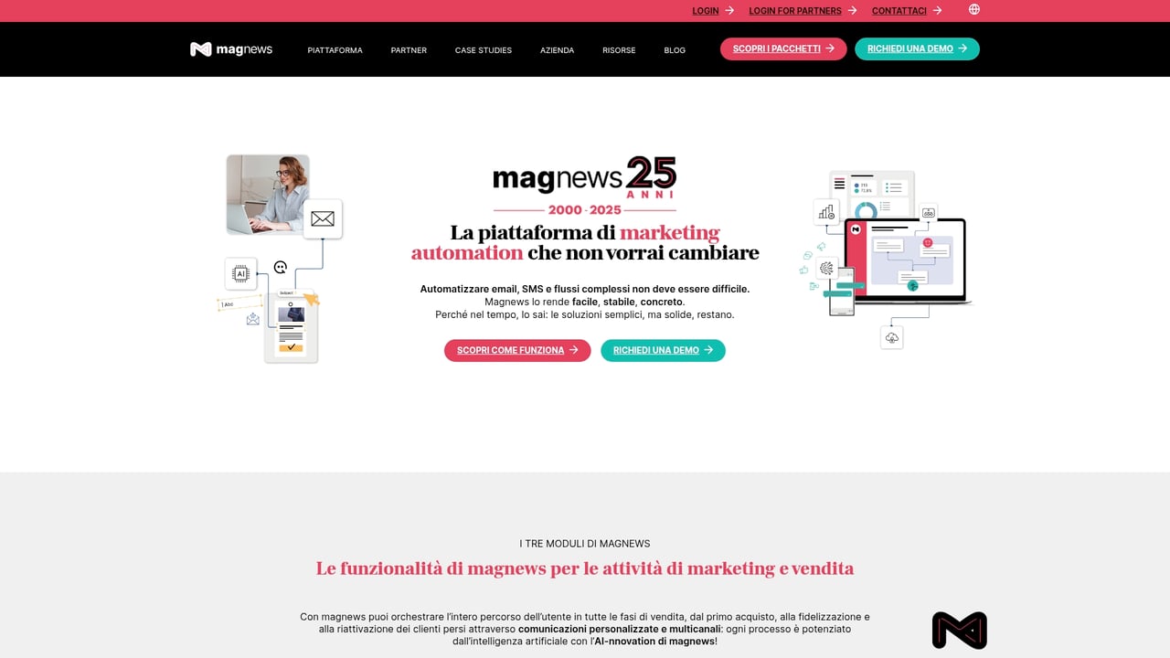 Screenshot of Magnews website