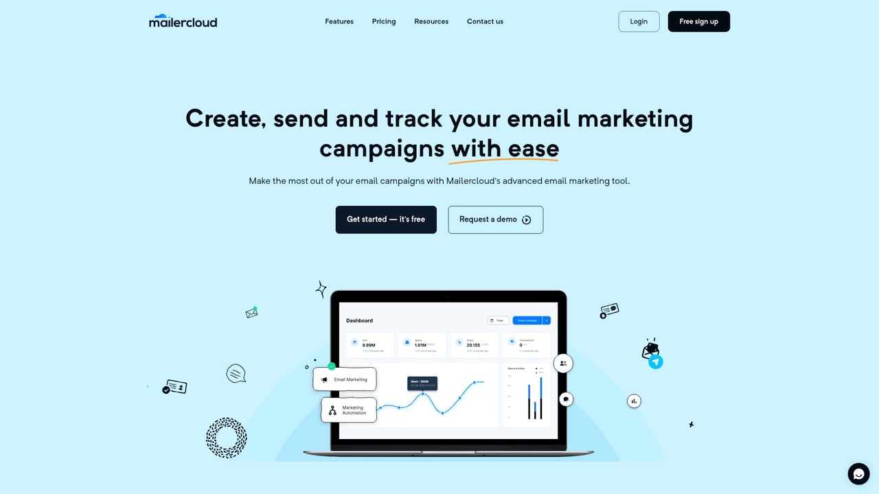 Screenshot of Mailercloud website