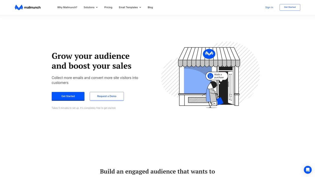 Screenshot of Mailmunch website