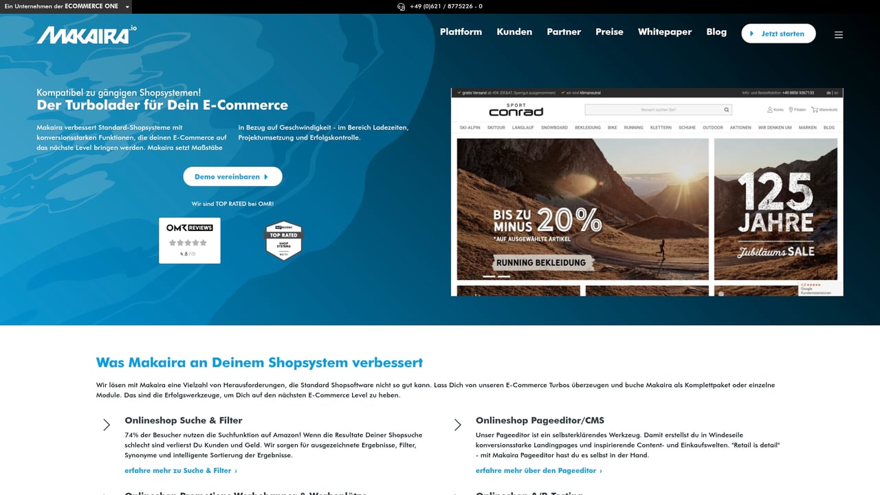 Screenshot of Makaira website