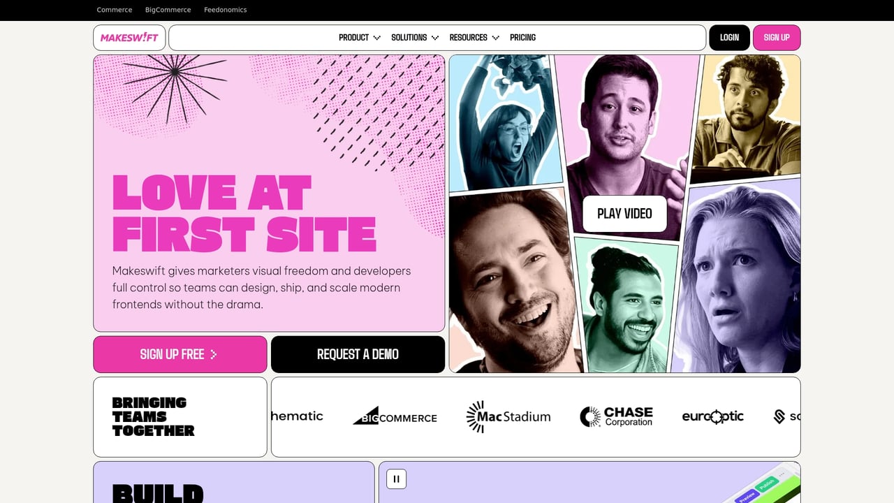 Screenshot of Makeswift website