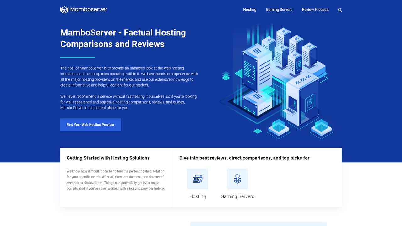 Screenshot of Mambo website