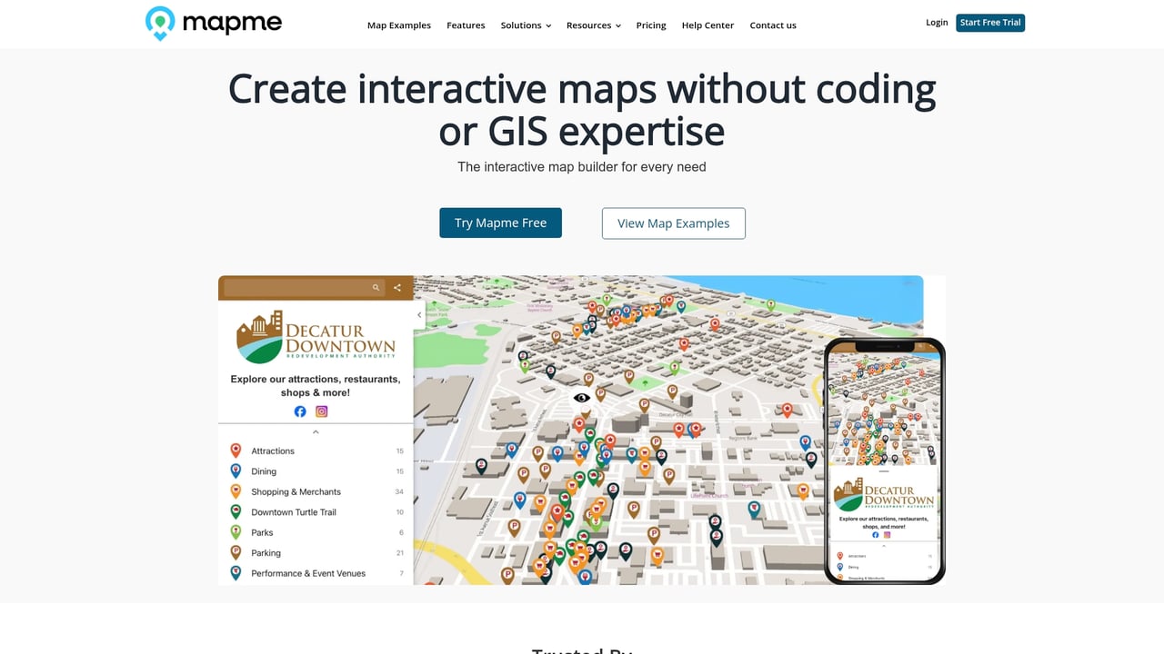 Screenshot of Mapme website