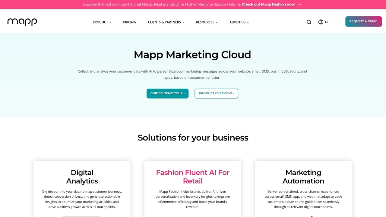 Screenshot of Mapp website