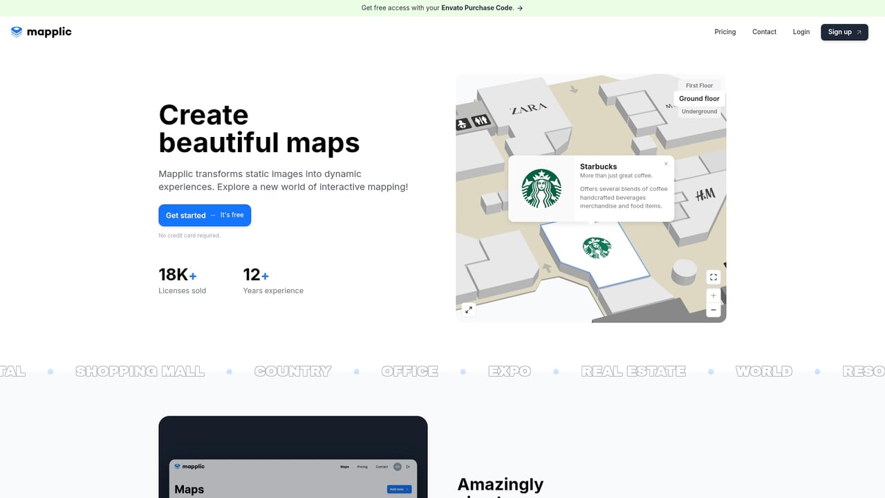 Screenshot of Mapplic website