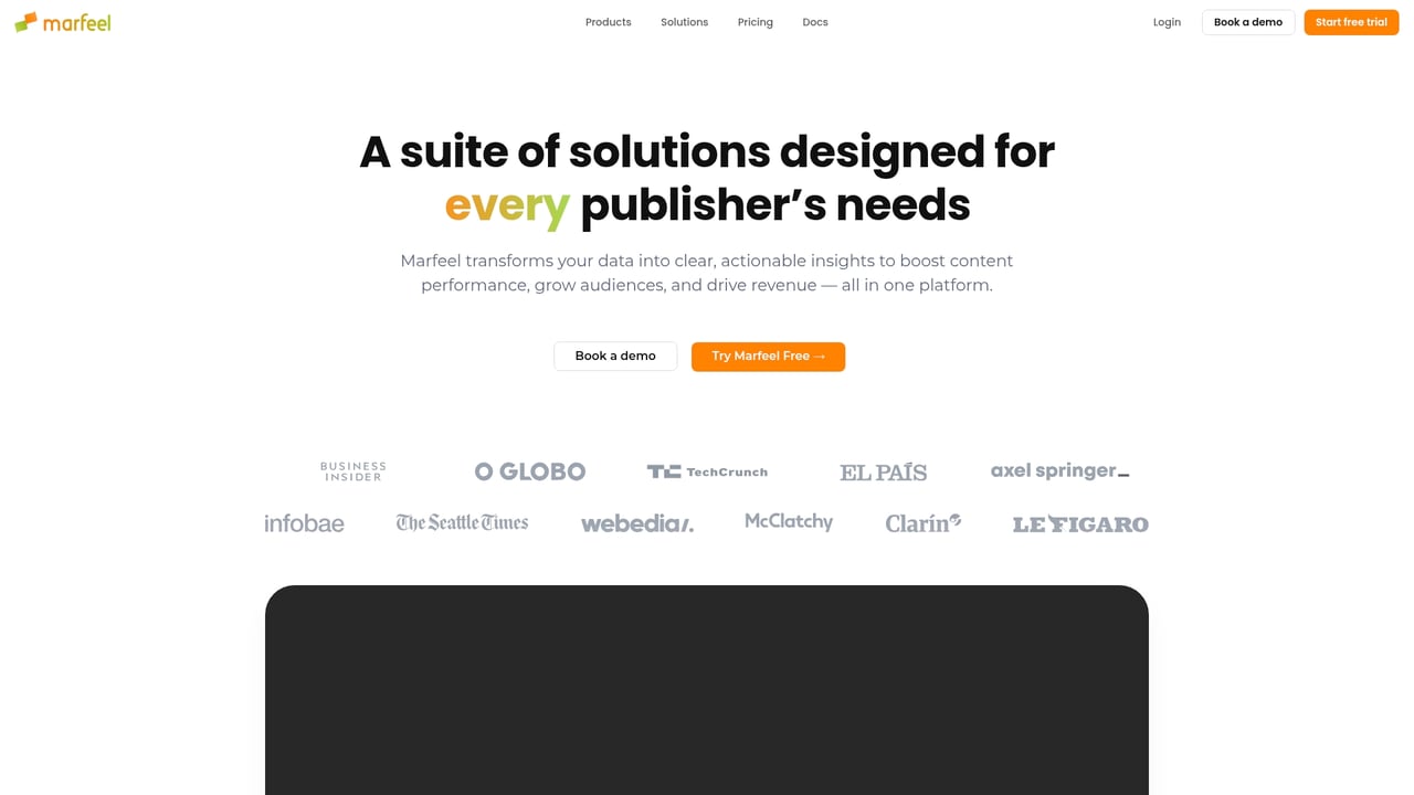 Screenshot of Marfeel website