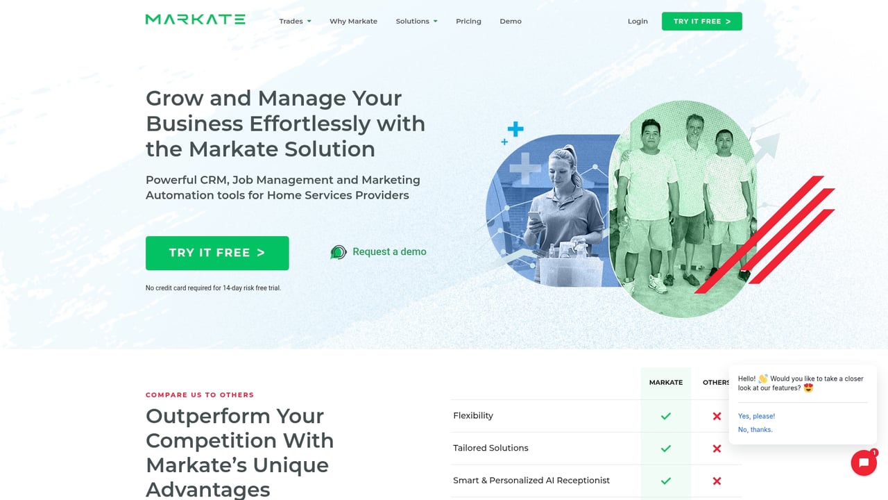 Screenshot of Markate website