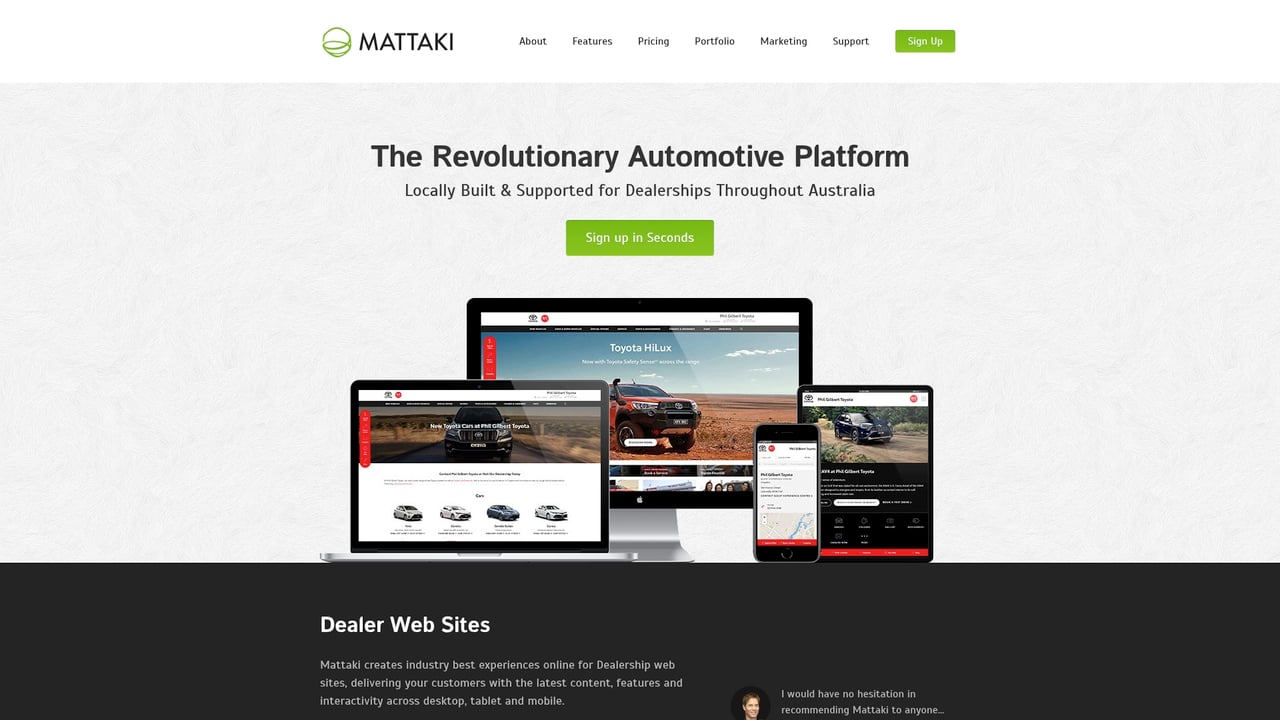 Screenshot of Mattaki website
