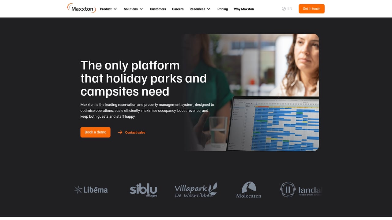 Screenshot of Maxxton website