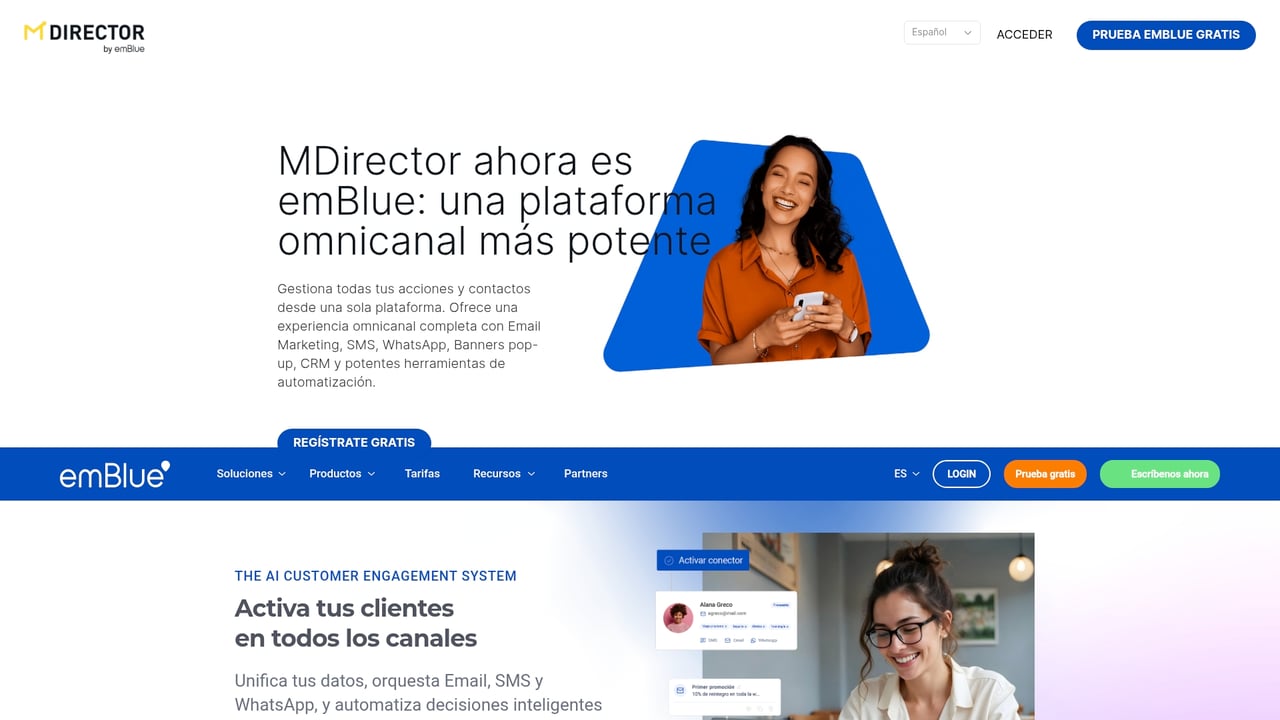 Screenshot of MDirector website