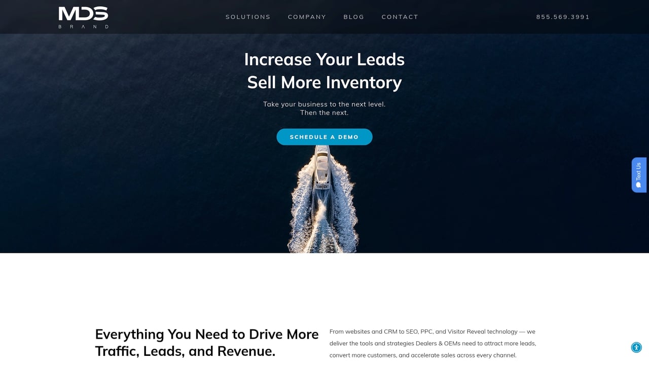 Screenshot of MDS Brand website