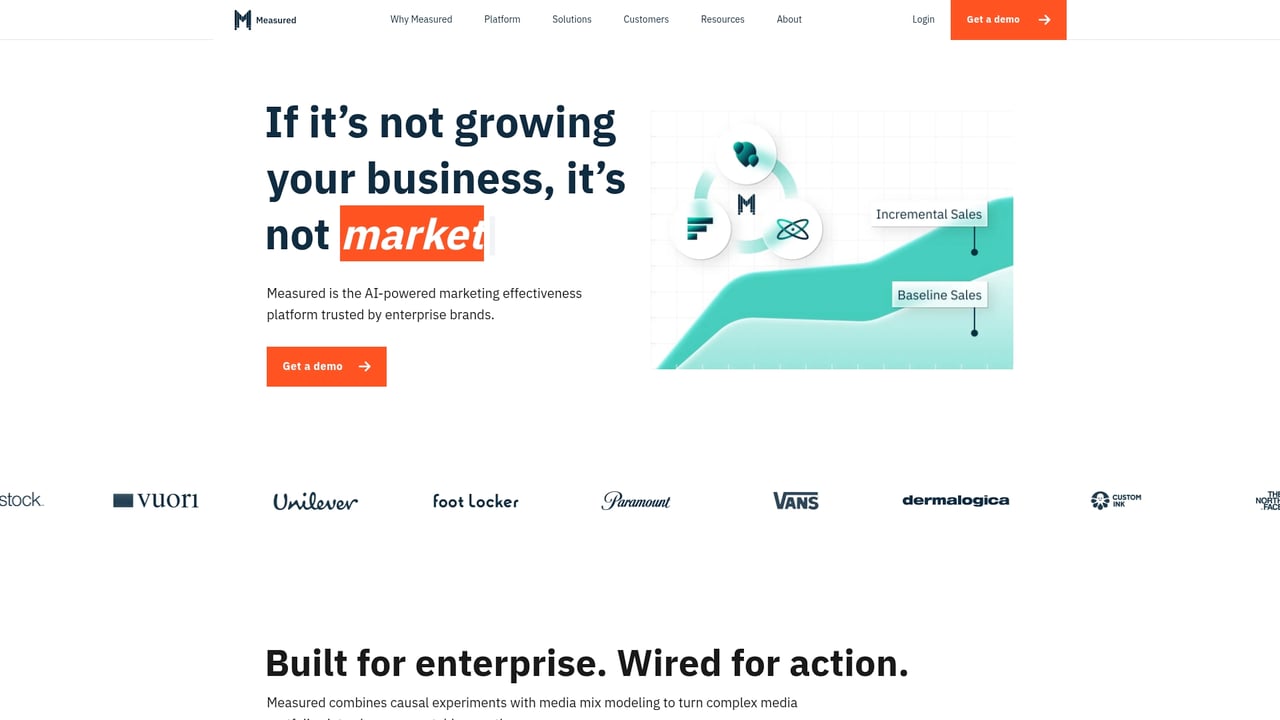 Screenshot of Measured website