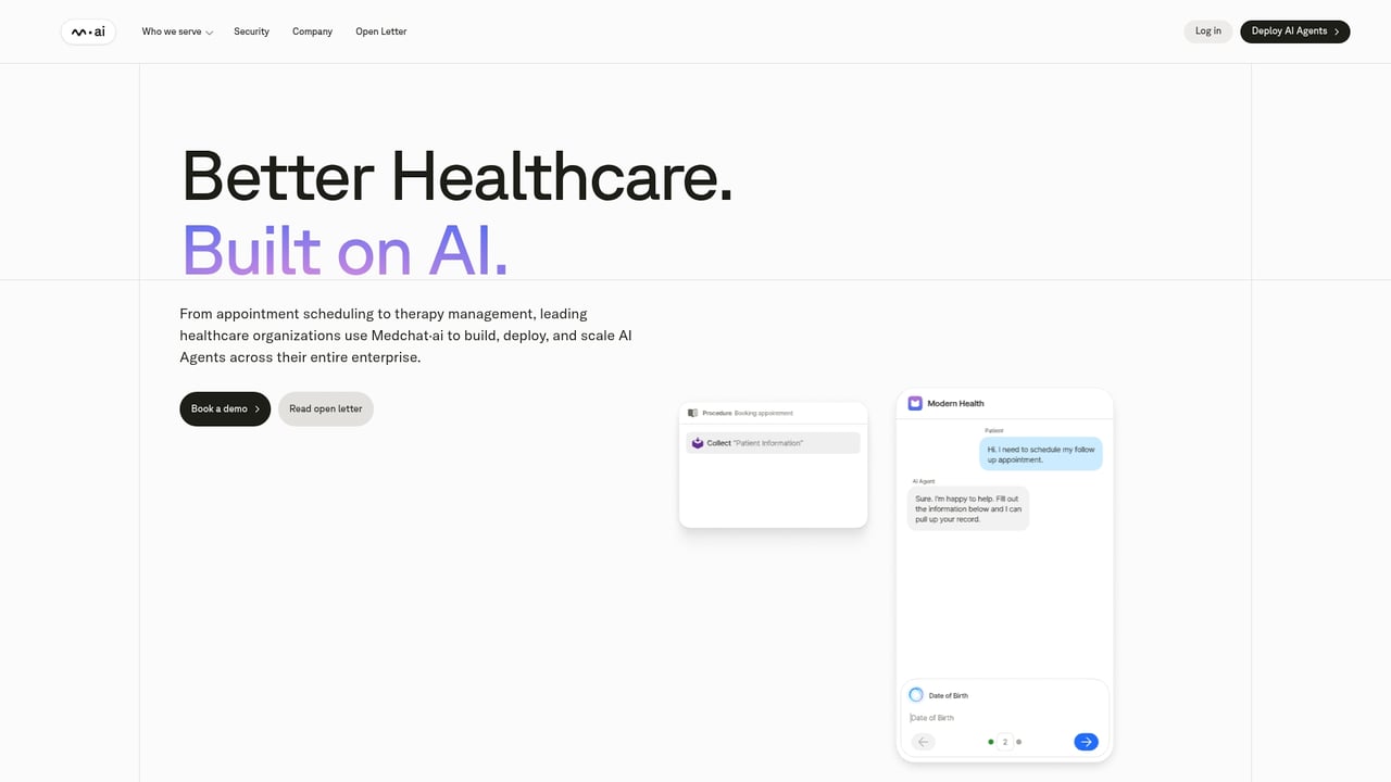 Screenshot of Medchat website