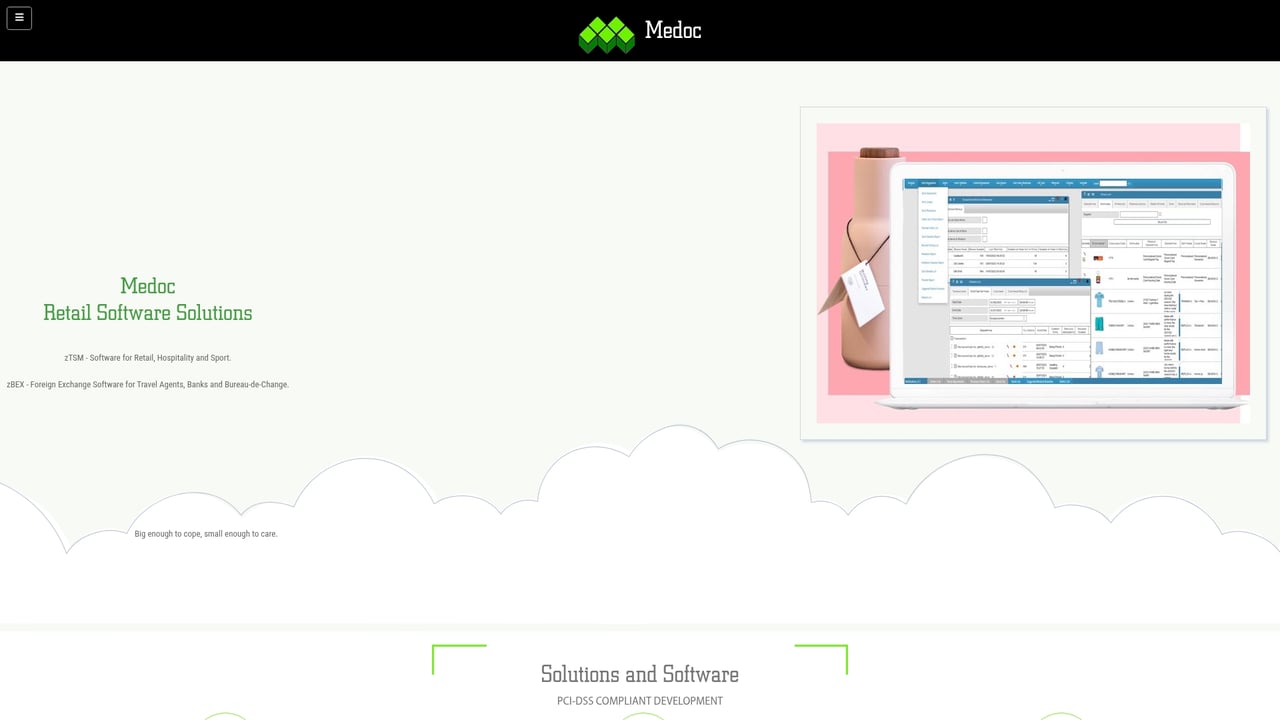 Screenshot of Medoc website