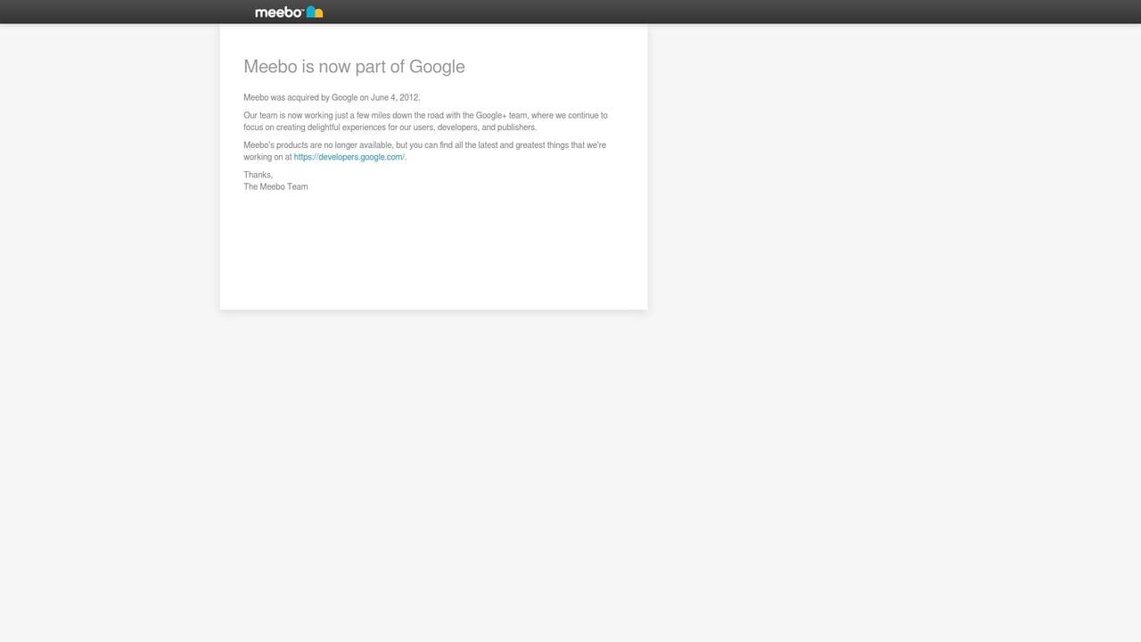 Screenshot of Meebo website