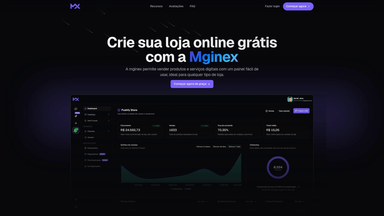 Screenshot of Mginex website