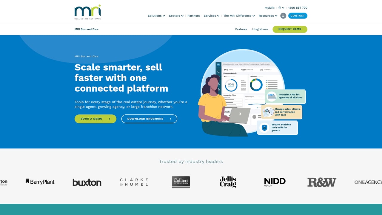 Screenshot of MRI Box and Dice website