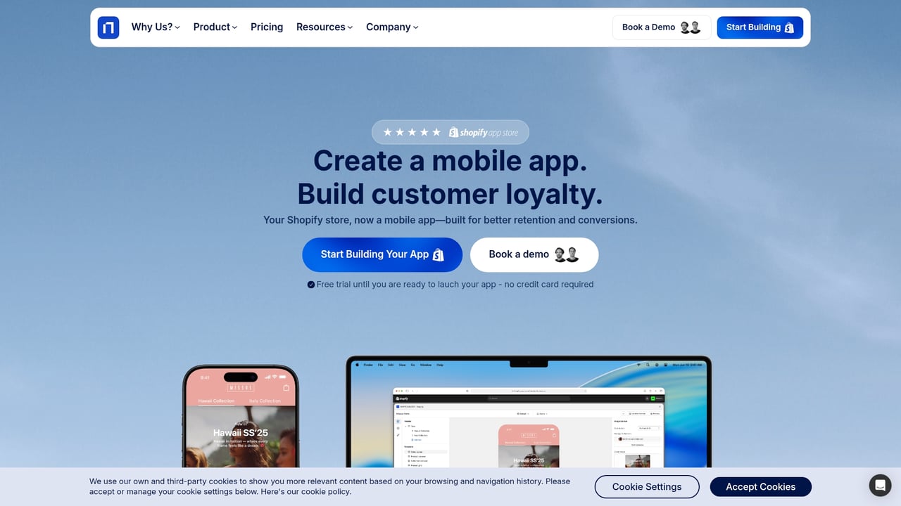 Screenshot of Napps website