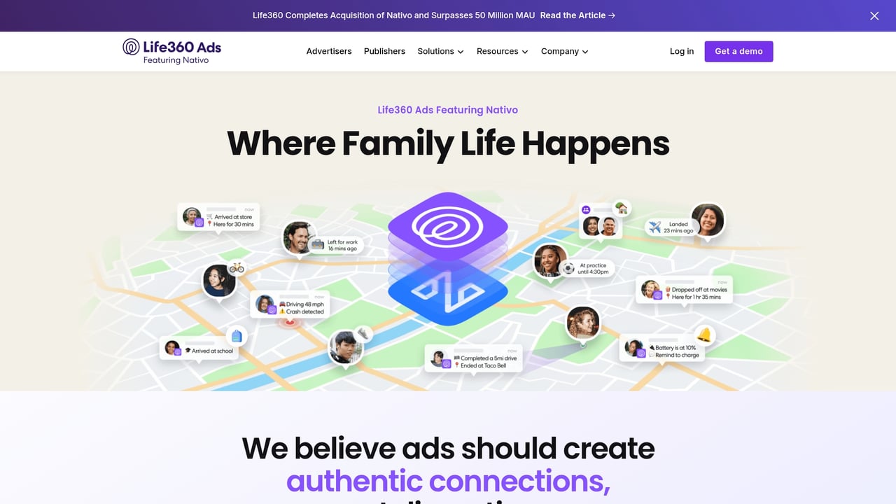 Screenshot of Nativo website