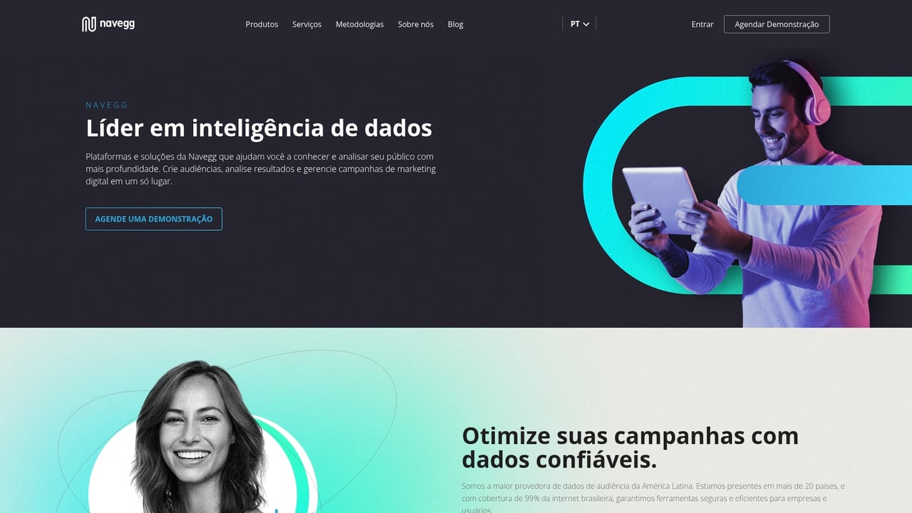 Screenshot of Navegg website