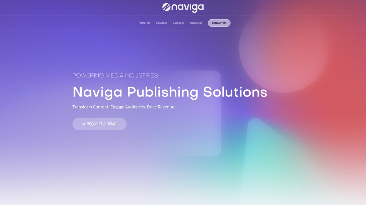 Screenshot of Naviga website