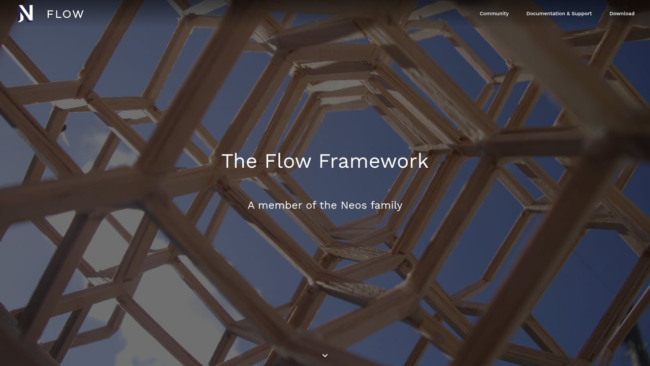 Screenshot of Neos Flow website