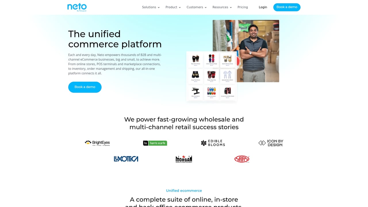 Screenshot of Neto website