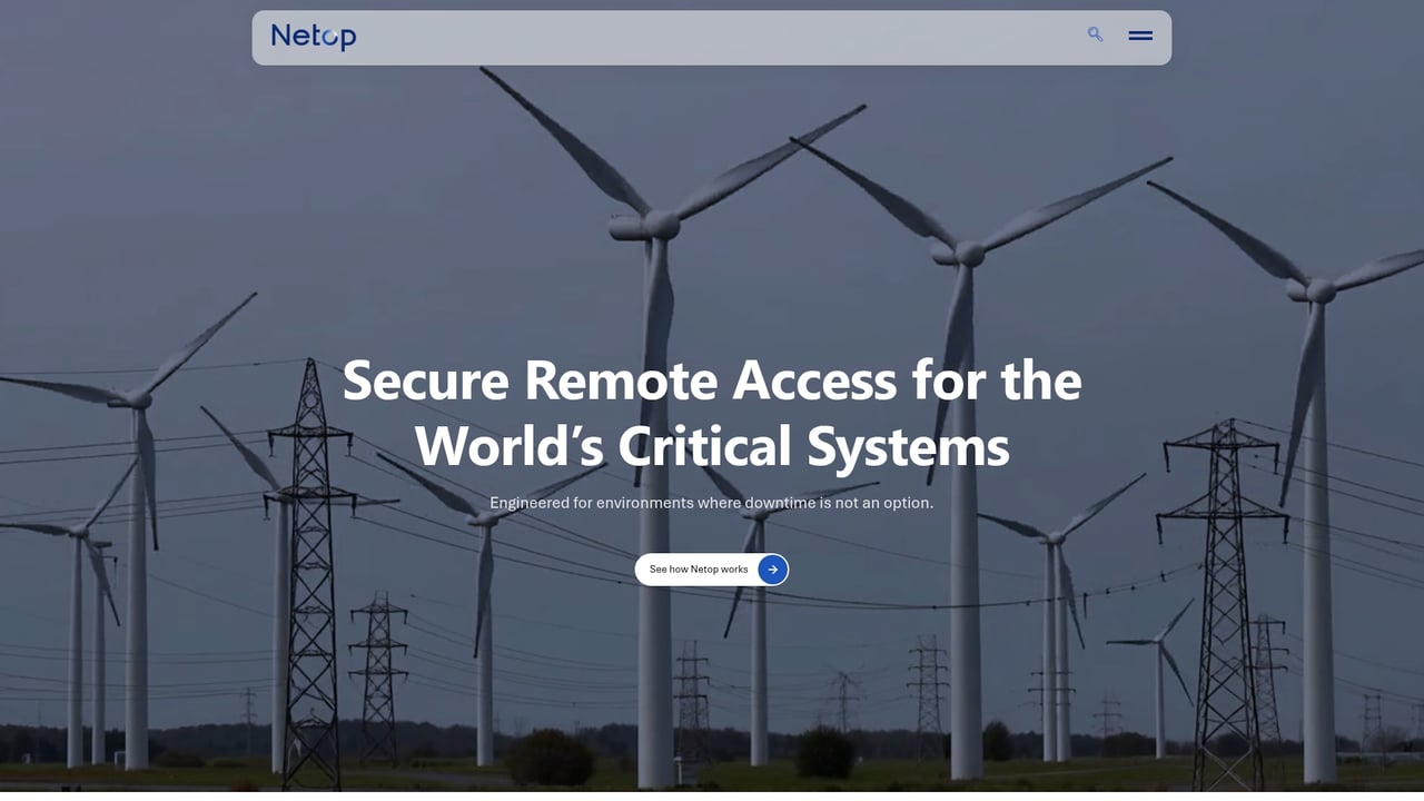 Screenshot of Netop website