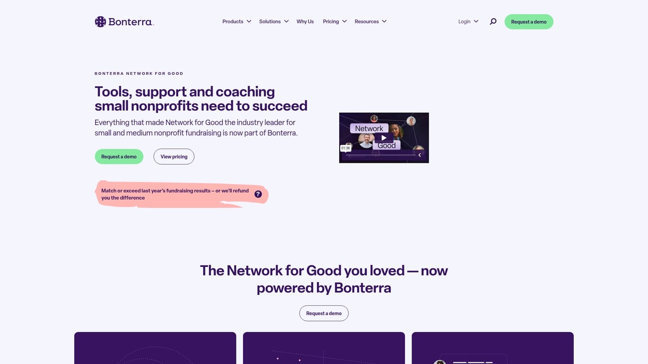 Screenshot of Network for Good website