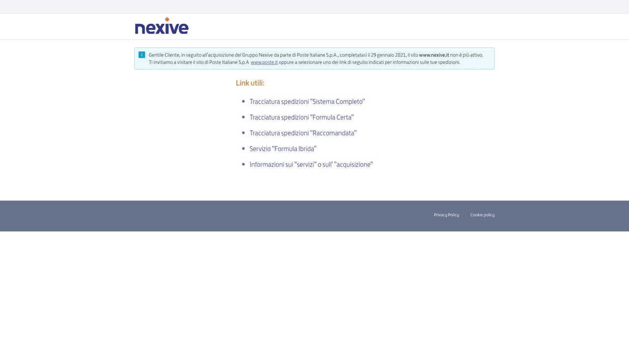 Screenshot of Nexive website