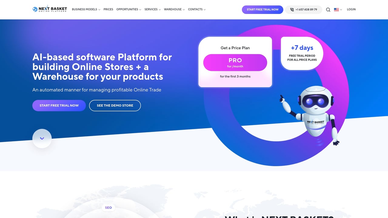 Screenshot of Next Basket website