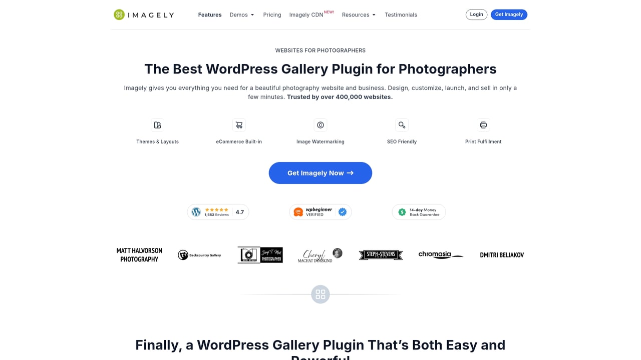 Screenshot of NextGEN Gallery website