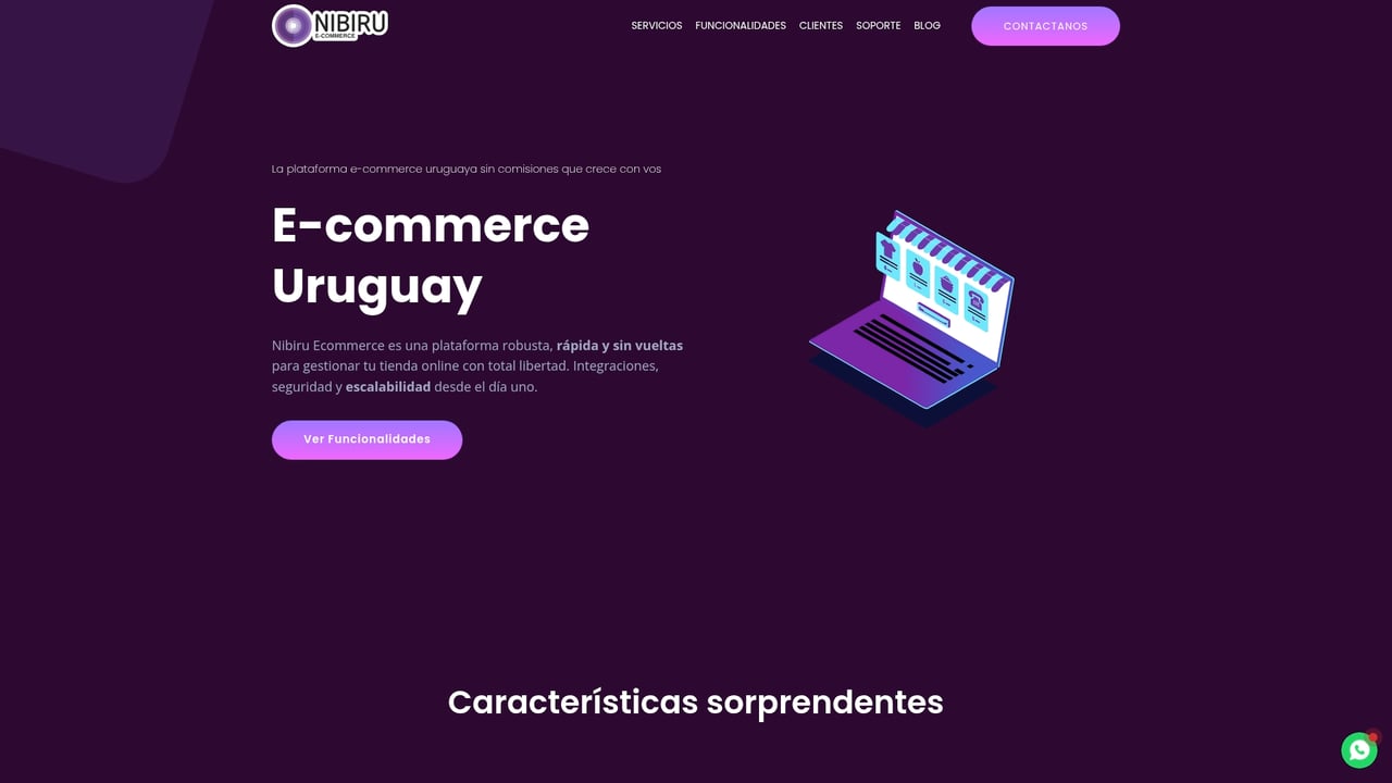 Screenshot of Nibiru Ecommerce website