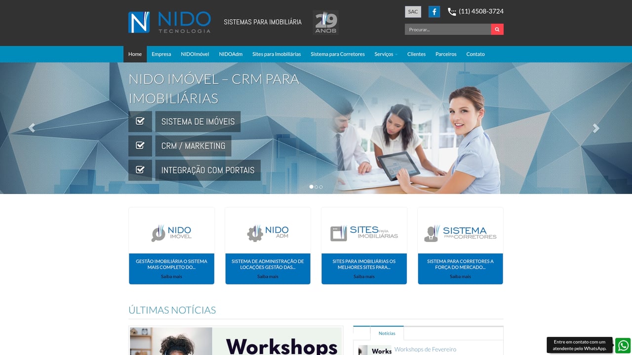 Screenshot of Nido Tecnologia website
