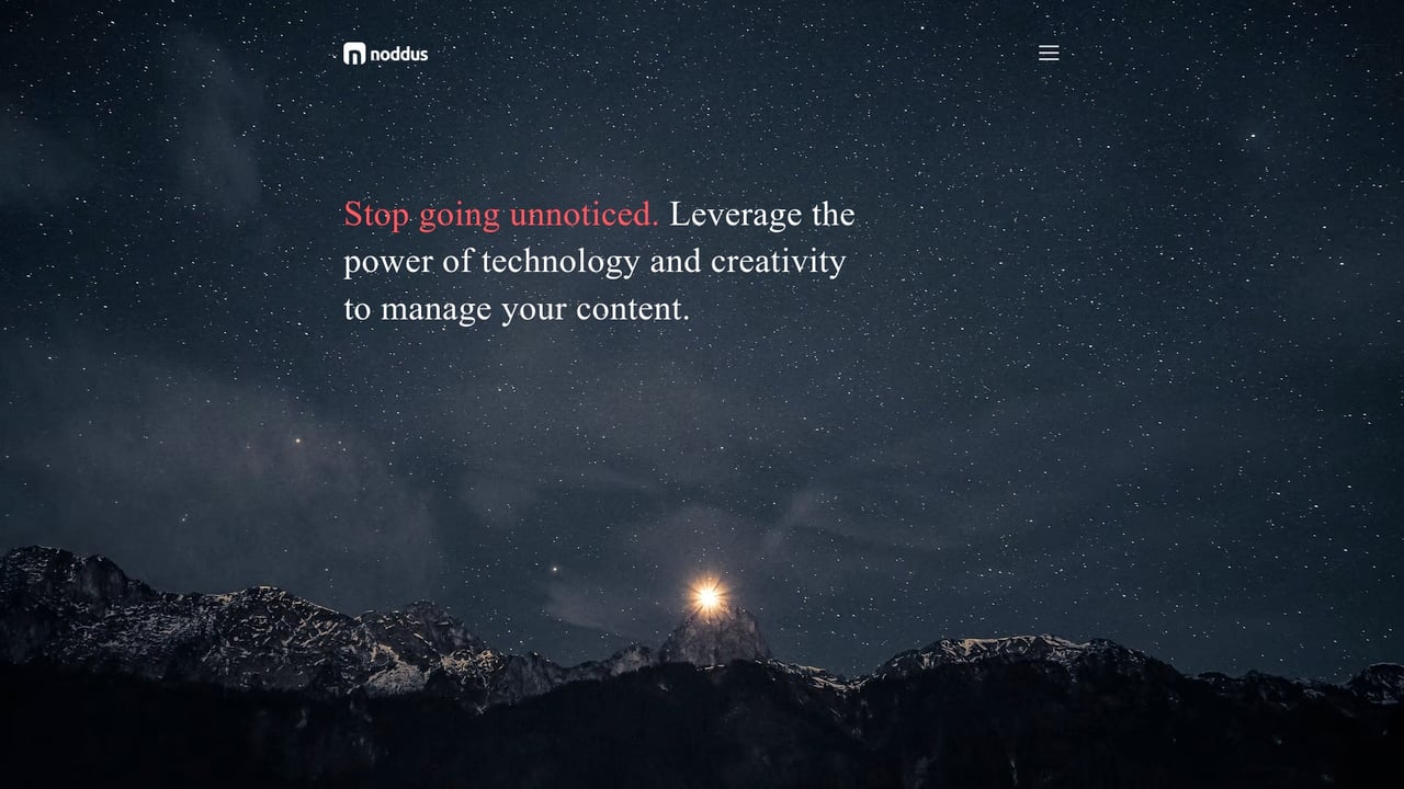 Screenshot of Noddus website